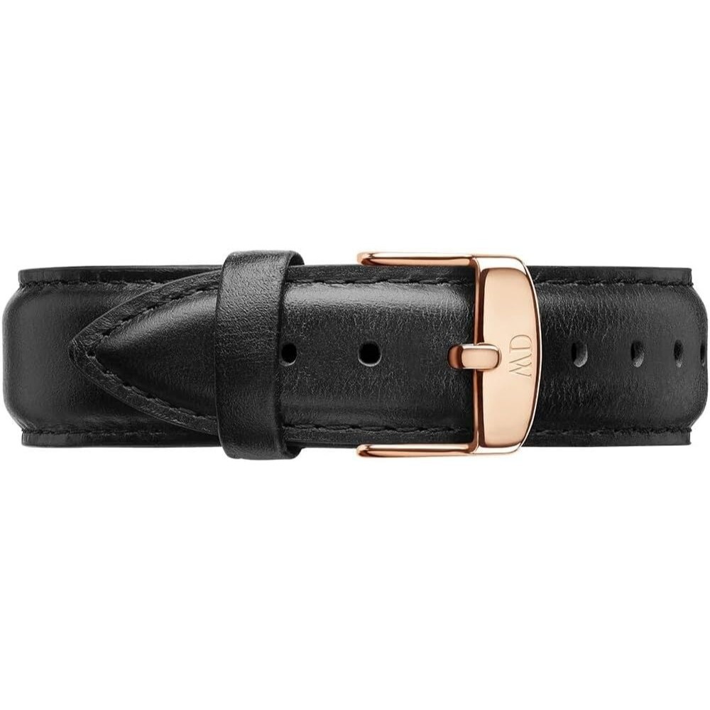 Daniel Wellington Classic Sheffield Italian Leather Watch Band (Black & R.Gold)